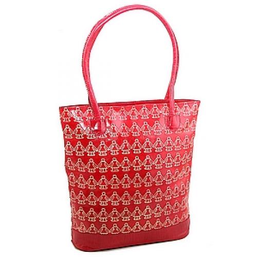 Сумка кожа ручной принт  №26