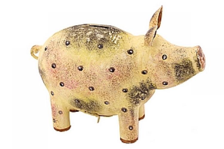 Статуэтка "Свинья-копилка" (жесть, роспись) №175