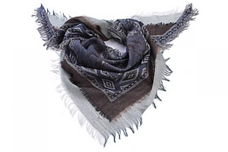 Палантин  шерсть "косынка с бахромой" №59