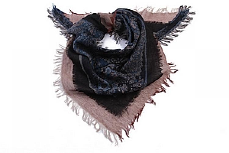 Палантин  шерсть "косынка с бахромой" №55