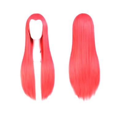  Парик прямой длиной 1 метр бледно-красный 