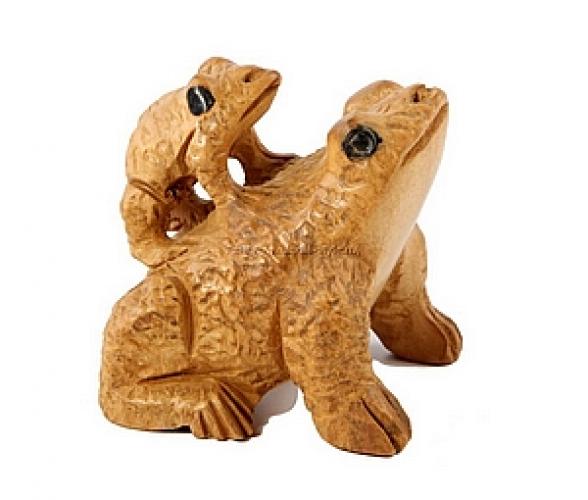 Статуэтка "Лягушка с детенышем" 2,5" (кадем) №169