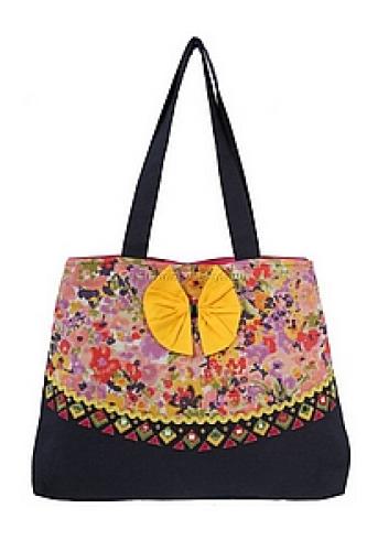 Сумка хлопок с декор. отделкой №109