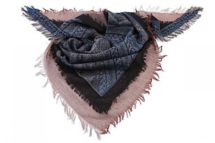 Палантин  шерсть "косынка с бахромой" №11