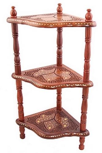 Этажерка резная дерево 3-х ярусная №5