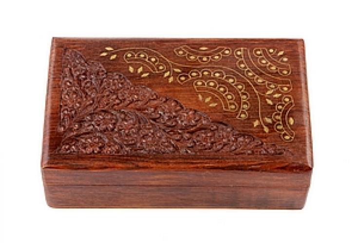 Шкатулка (дерево) с инкрустацией 20*6*13 №183