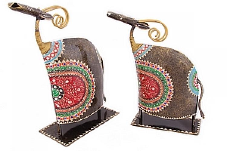 Статуэтка дерево-железо роспись"Козочка" №44