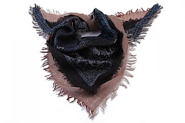 Палантин  шерсть "косынка с бахромой" №44