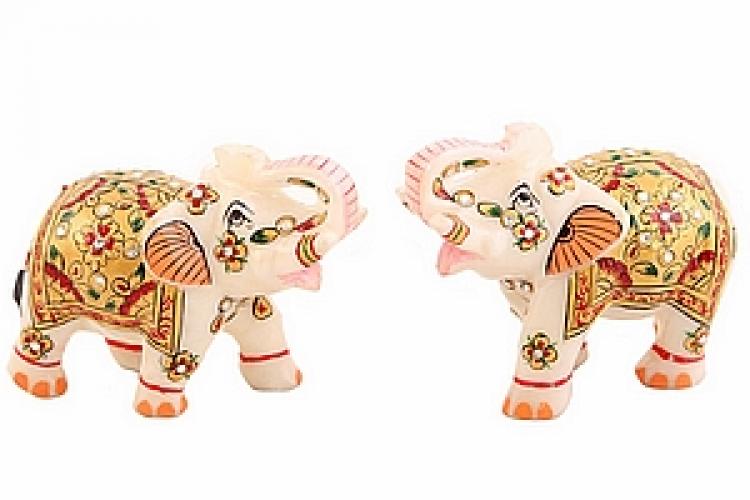 Статуэтка слон мраморный  (набор из 2) №63