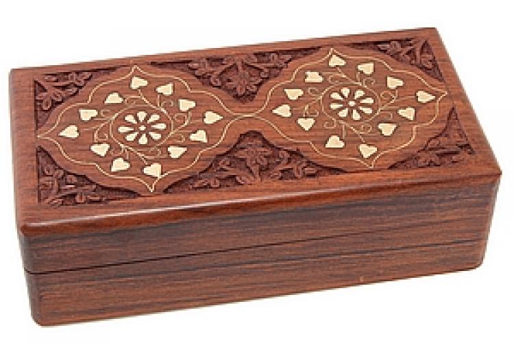 Шкатулка (дерево) с инкрустацией 20*10*6 №4