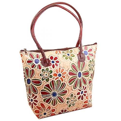 Сумка кожа ручной принт  №188