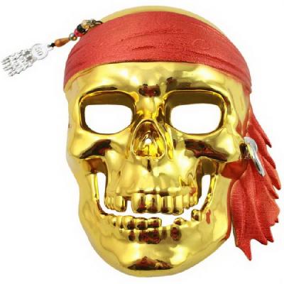  Маска Череп Пирата Золото 