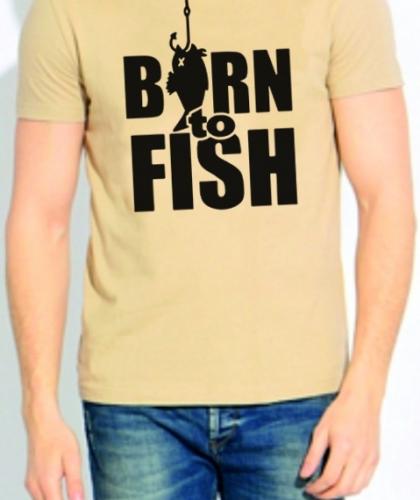 Футболка Born to fish бежевый ― магазин нужных товаров у нас есть все playera.ru Тел 8-495-741-86-12 a7418612@yandex.ru  тнп карнавал праздник отдых спорт дом одежда 