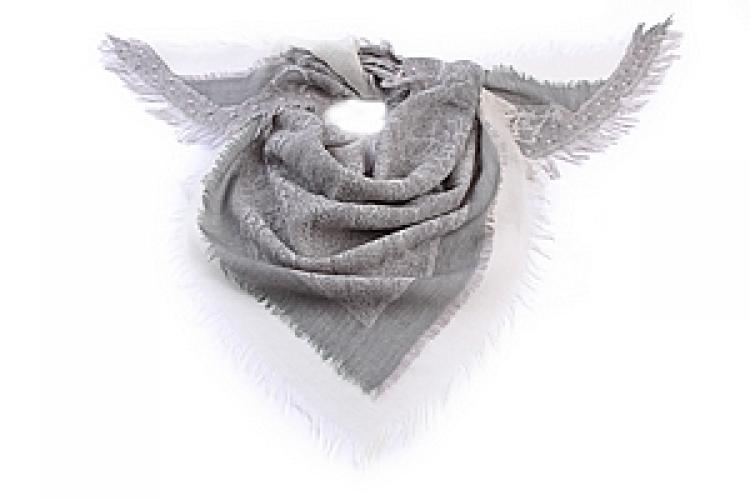 Палантин  шерсть "косынка с бахромой" №55