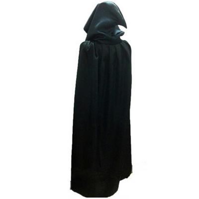  Накидка с капюшоном бархатная Чёрная 
