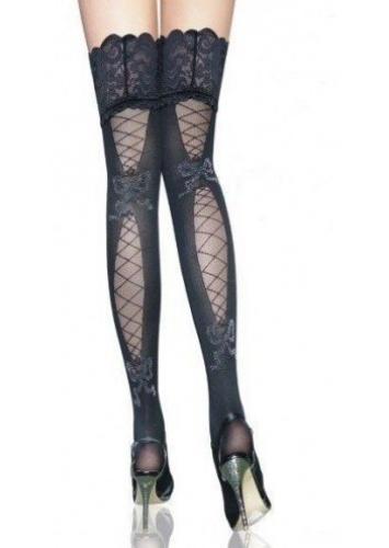 Ажурные чёрные чулки - купить 