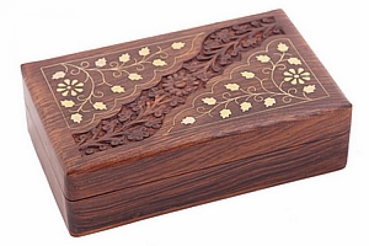 Шкатулка (дерево) с инкрустацией 20*6*13 №103