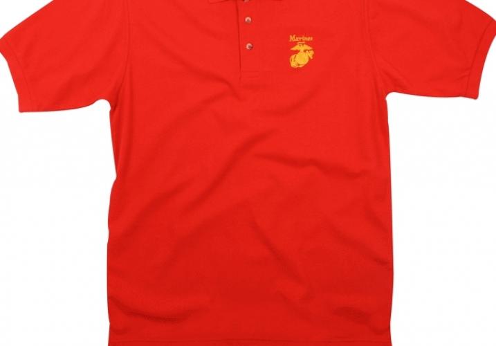 Красная футболка поло MARINES  ― магазин нужных товаров у нас есть все playera.ru Тел 8-495-741-86-12 a7418612@yandex.ru  тнп карнавал праздник отдых спорт дом одежда 