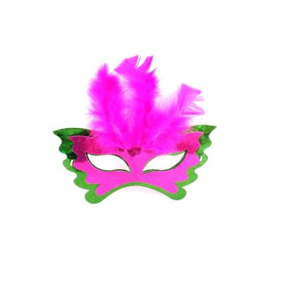  Полумаска с пером  (12 штук пачка) 