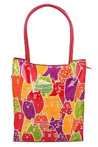 Сумка натуральная кожа ручной принт №58