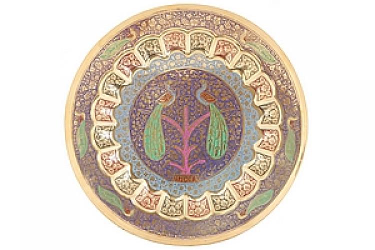 Панно 17" "Павлин" эмаль №84