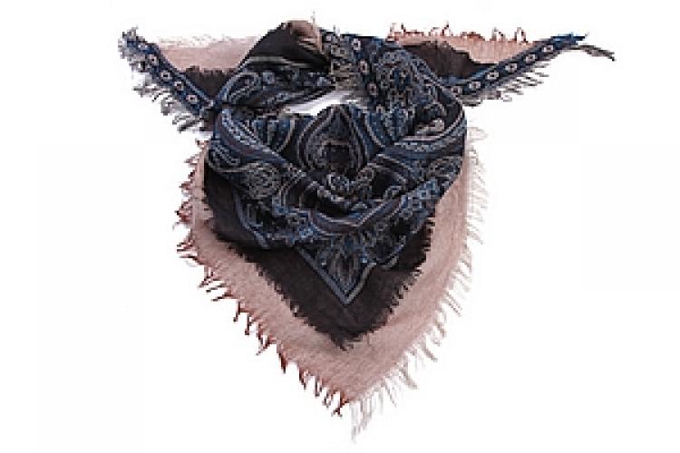 Палантин  шерсть "косынка с бахромой" №67