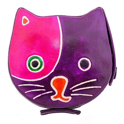 Копилка под мелочь  натуральная кожа  ручной принт №81