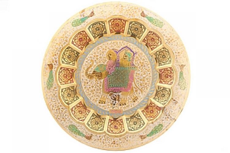 Панно 14" "Слон" эмаль белая №179