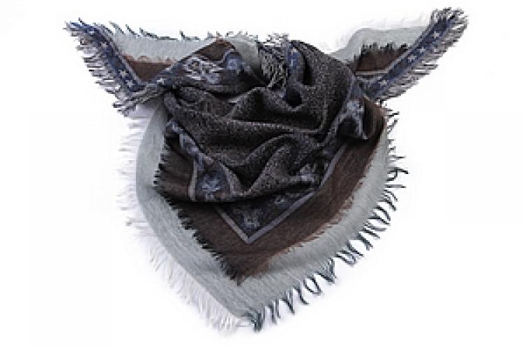 Палантин  шерсть "косынка с бахромой" №83