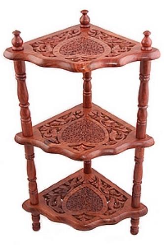 Этажерка резная дерево 3-х ярусная №103