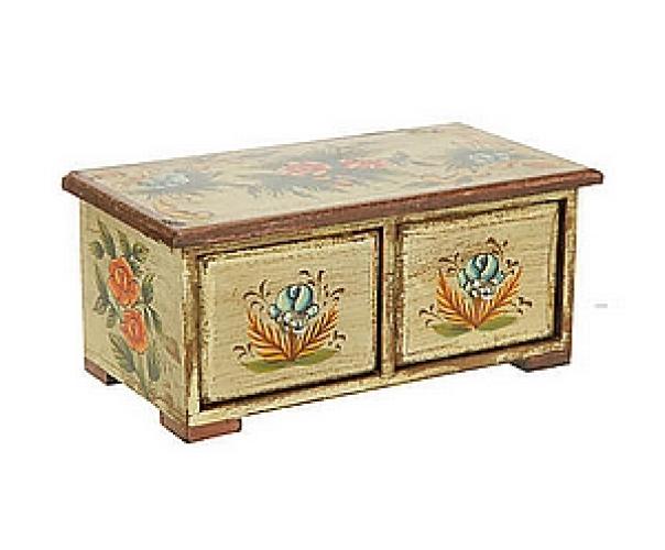 Шкатулка - комод на 2 ящ.(дерево,роспись) №166
