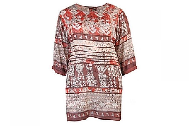 Блузка-туника  (вискоза креп) c вышивкой №45