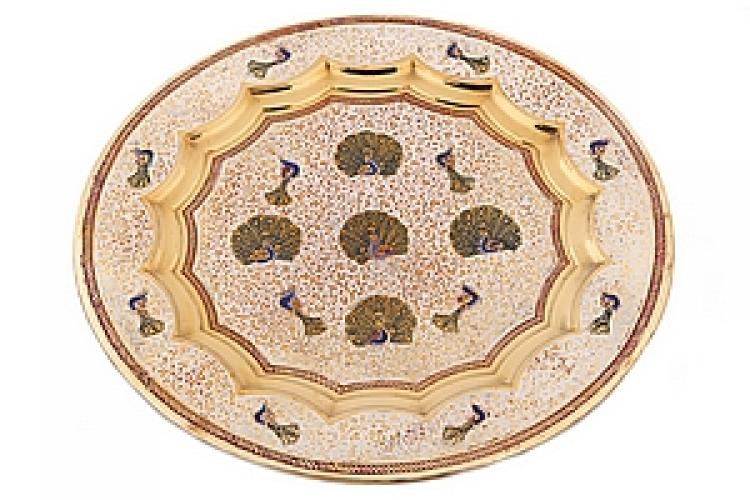 Панно 14" "Павлин" эмаль белая №92