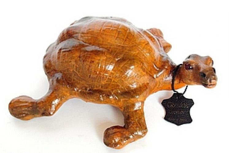 Статуэтка "Черепаха" 12" папье-маше нат.кожа в ассортименте №142