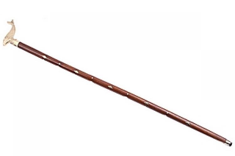 Трость дерево с инкрустацией "Рыба"№15