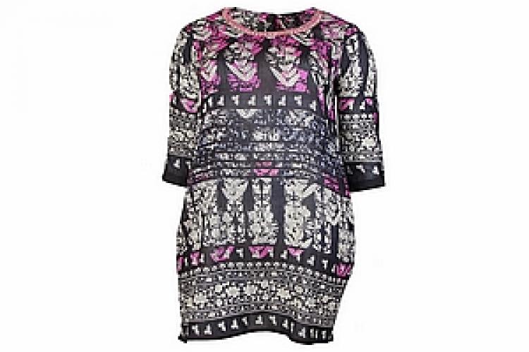 Блузка-туника  (вискоза креп) c вышивкой №166