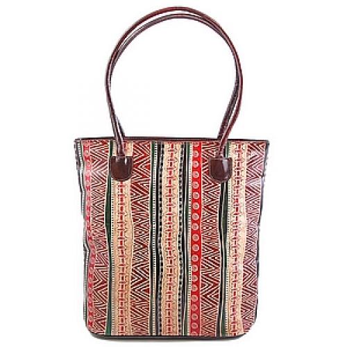 Сумка натуральная кожа ручной принт №39