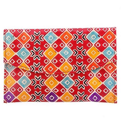 Кошелек кожа ручной принт №11