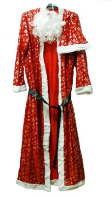  Костюм взрослый - "Дед Мороз" узорчатый 