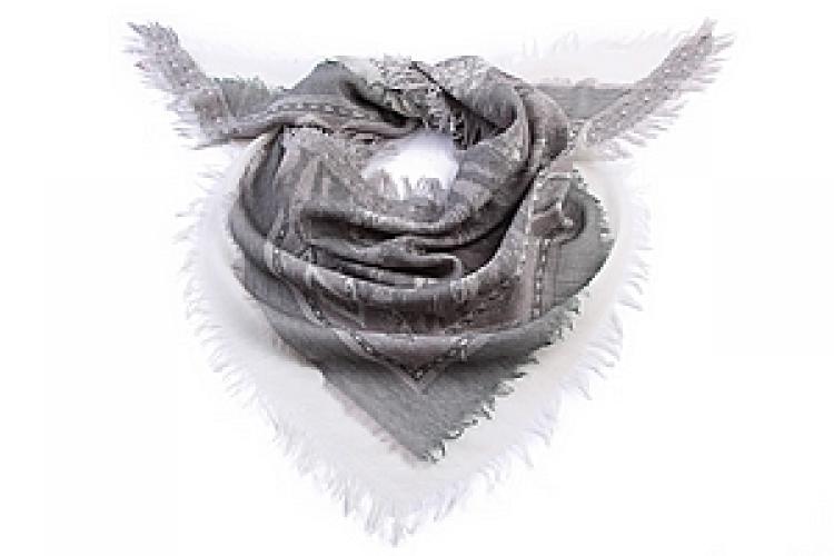 Палантин  шерсть "косынка с бахромой" №197