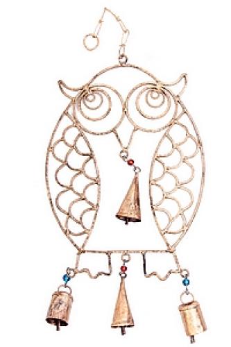 Колокольчик подвесной антик "Сова"№155