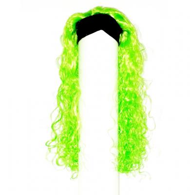  Парик с повязкой маленькие кудряшки салатовый 