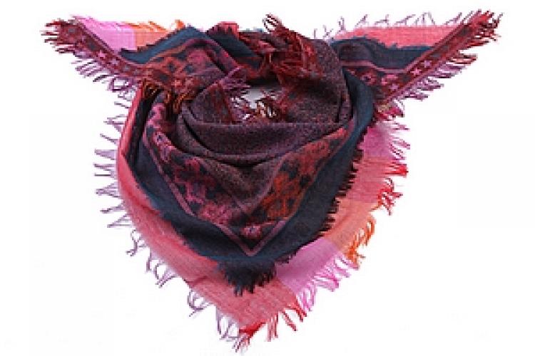 Палантин  шерсть "косынка с бахромой" №6