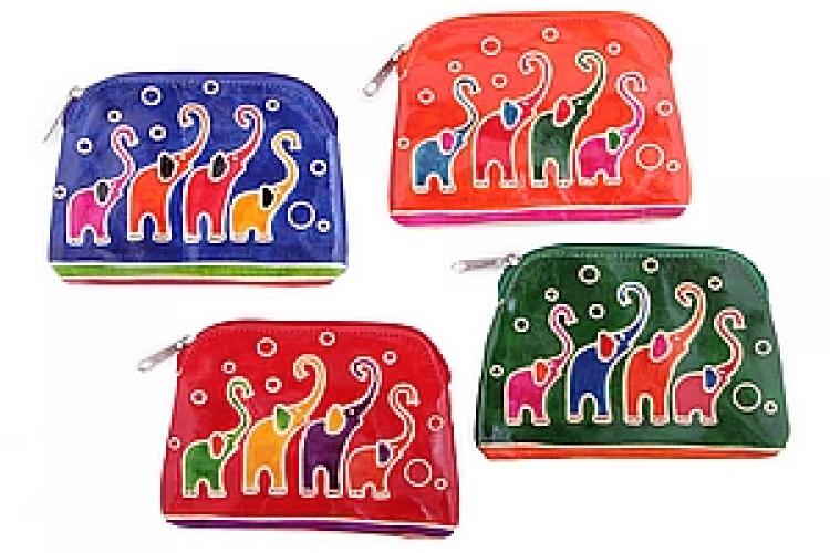 Косметичка "Слоны" ручной принт  набор из 4-х №131