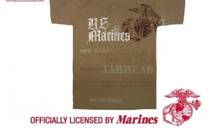 Коричневая винтажная футболка U.S. MARINES  ― магазин нужных товаров у нас есть все playera.ru Тел 8-495-741-86-12 a7418612@yandex.ru  тнп карнавал праздник отдых спорт дом одежда 