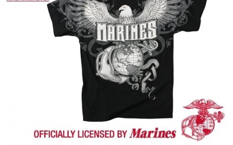 Винтажная черная футболка MARINES  ― магазин нужных товаров у нас есть все playera.ru Тел 8-495-741-86-12 a7418612@yandex.ru  тнп карнавал праздник отдых спорт дом одежда 