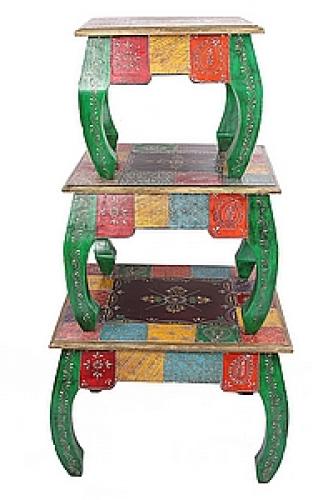 Стол набор из 3-х дерево роспись  №22