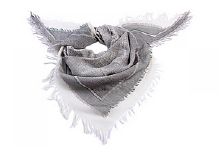 Палантин  шерсть "косынка с бахромой" №17