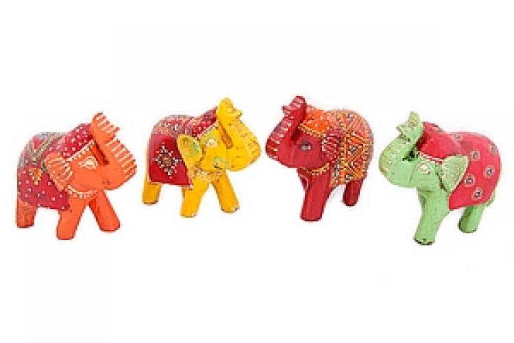 Статуэтка "Слон" (дерево, роспись) №199