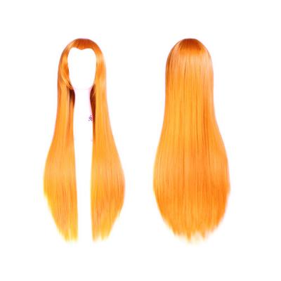  Парик прямой длиной 1 метр оранжевый 